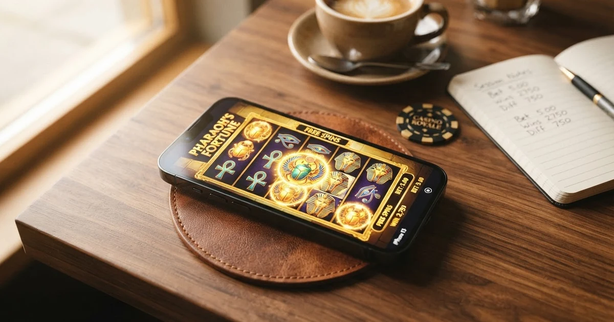 Fünf Walzen des Book-of-Ra-Spielautomaten mit ägyptischen Symbolen, dem Book-of-Ra-Wild und der Freispiel-Anzeige