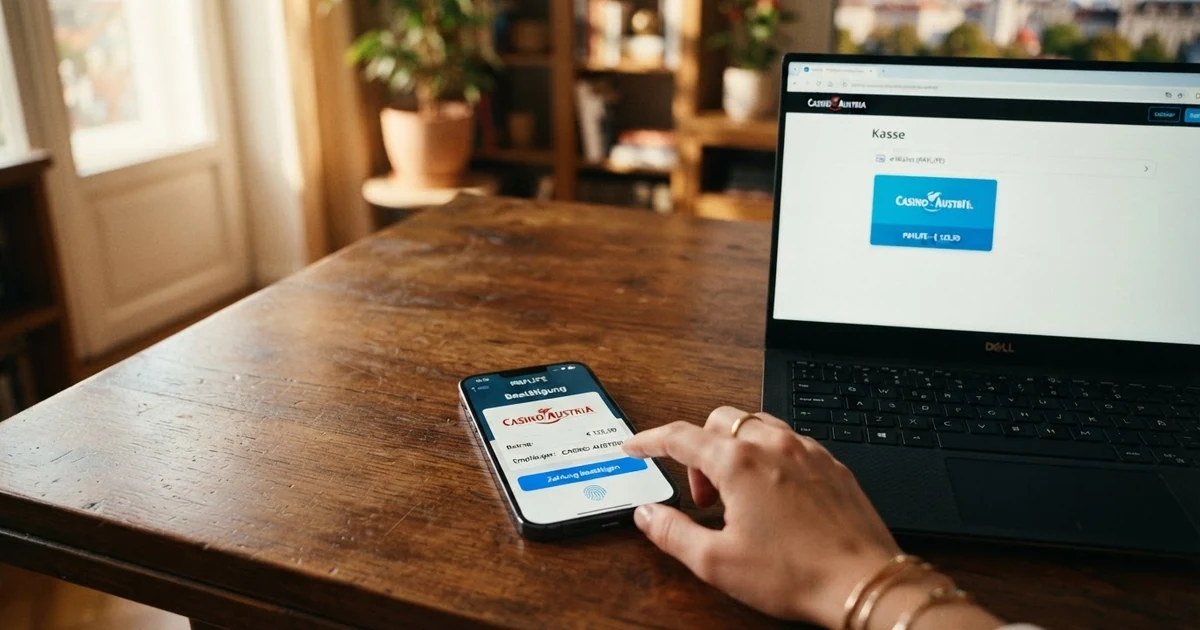 MiFinity-E-Wallet-Logo und Benutzeroberfläche auf einem Smartphone-Bildschirm, daneben ein Casino-Kassenbereich mit der MiFinity-Option