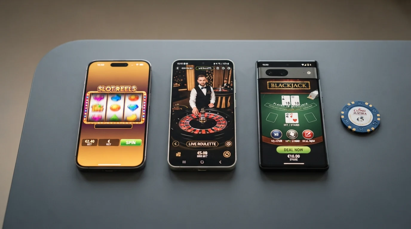 Eine tabellarische Übersicht mit Casino-Logos und nebeneinandergestellten Bonus-Werten