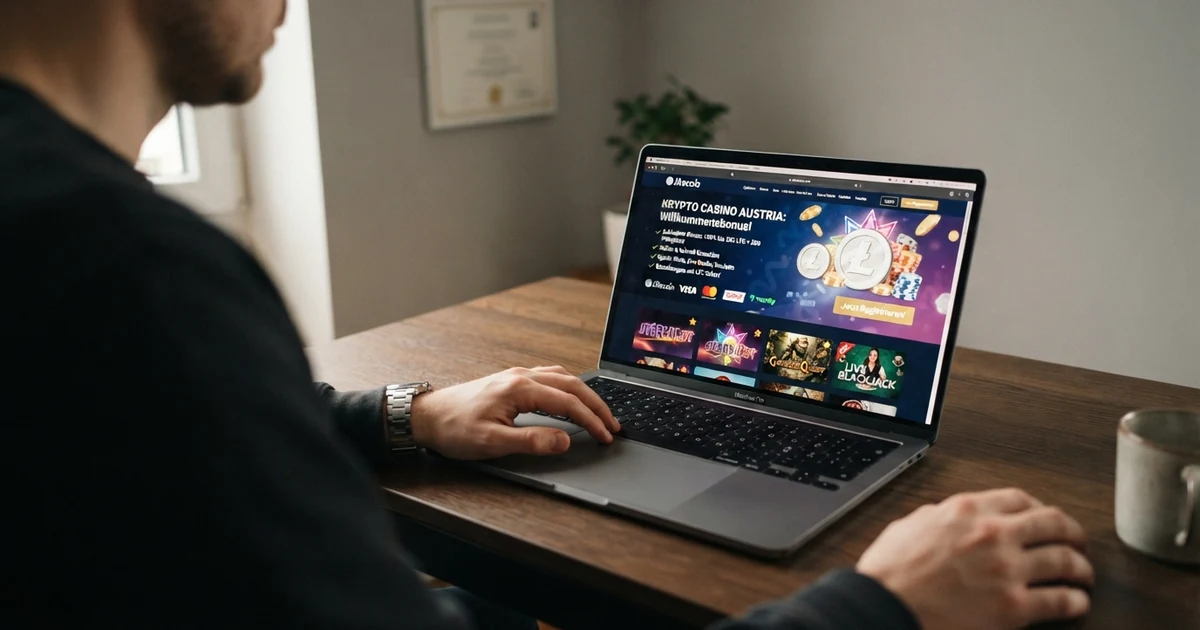 Bildschirm mit einer Vergleichstabelle mehrerer Litecoin-Casinos, LTC-Logo und Bonus-Prozentsätzen im Vordergrund