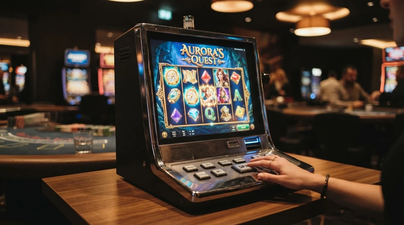 Spielautomaten-Lobby eines neuen Online-Casinos mit aktuellen Slot-Covern aus dem Jahr 2026