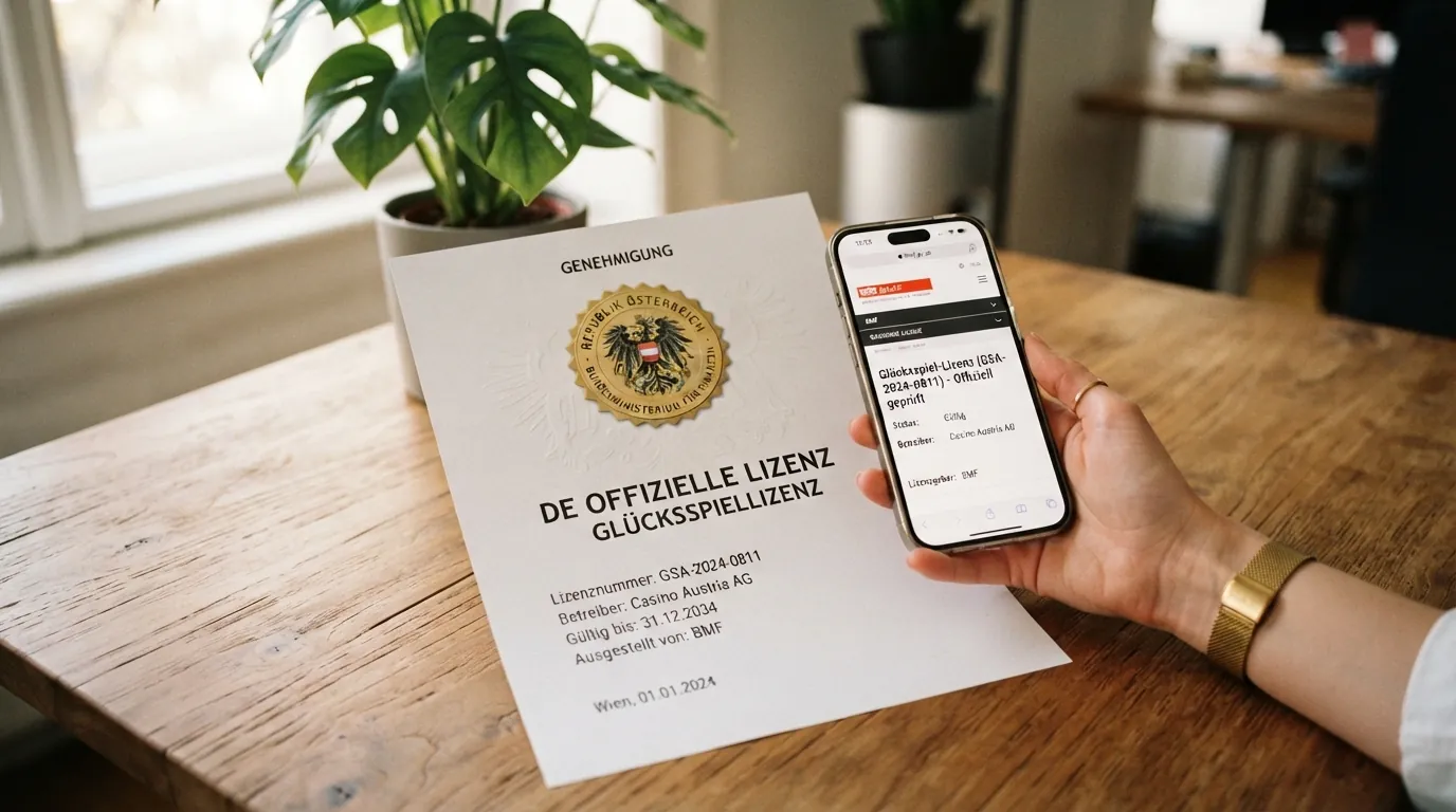 Offizielle AT-Glücksspielkonzession und BMF-Dokument zur Rechtslage