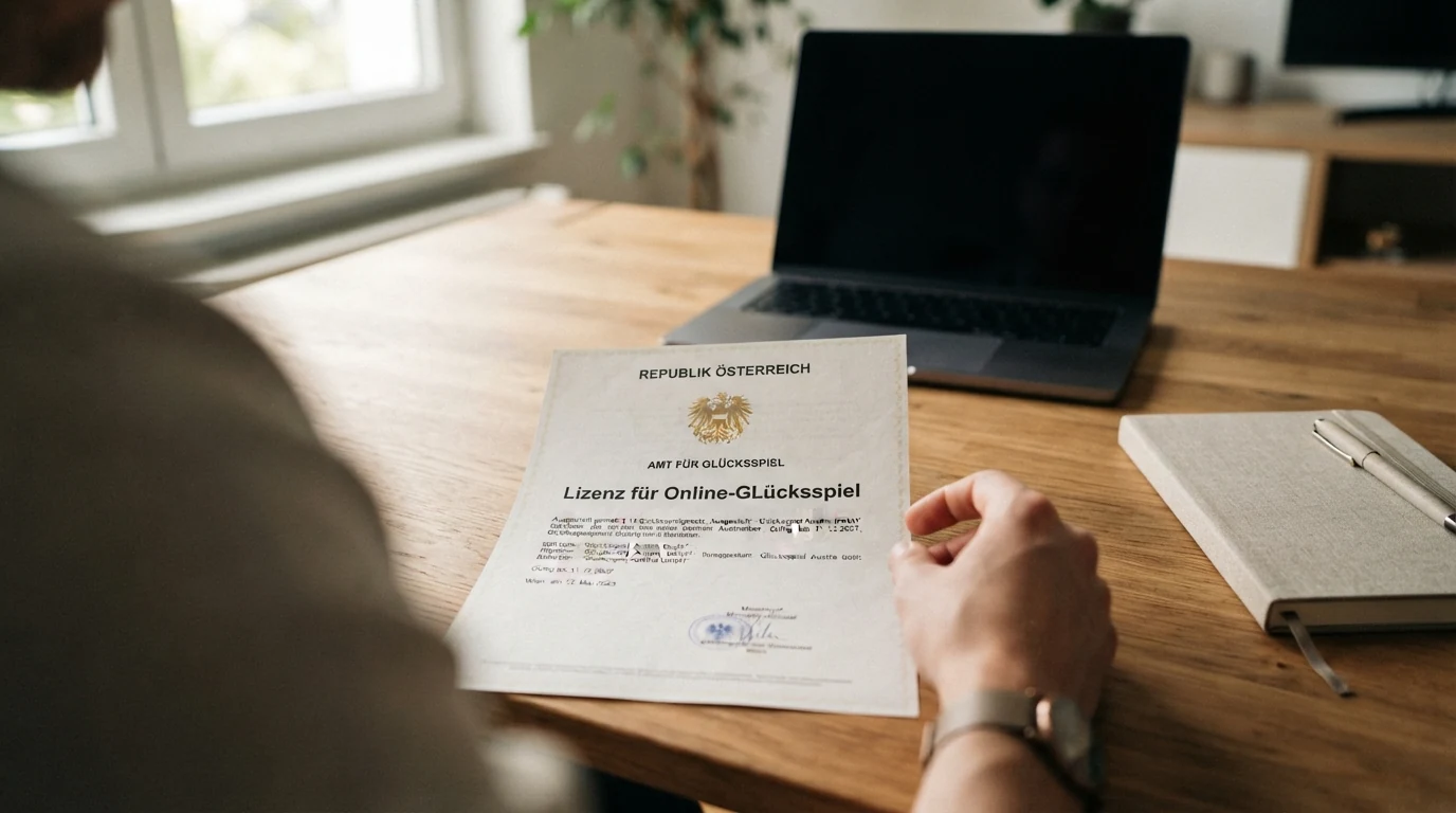 Bildschirm mit dem offiziellen österreichischen Glücksspielgesetz und dem Logo des Bundesministeriums für Finanzen im Header