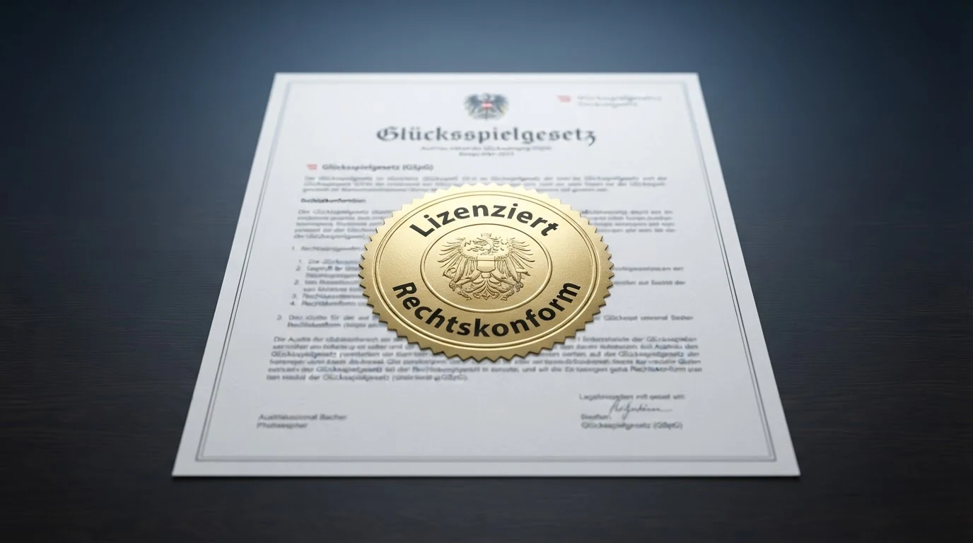 Offizielles Dokument zum österreichischen Glücksspielgesetz mit Bundesadler und Gesetzestext
