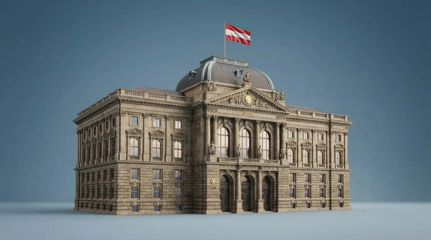 Die Fassade des Justizpalasts in Wien, Sitz des Obersten Gerichtshofs