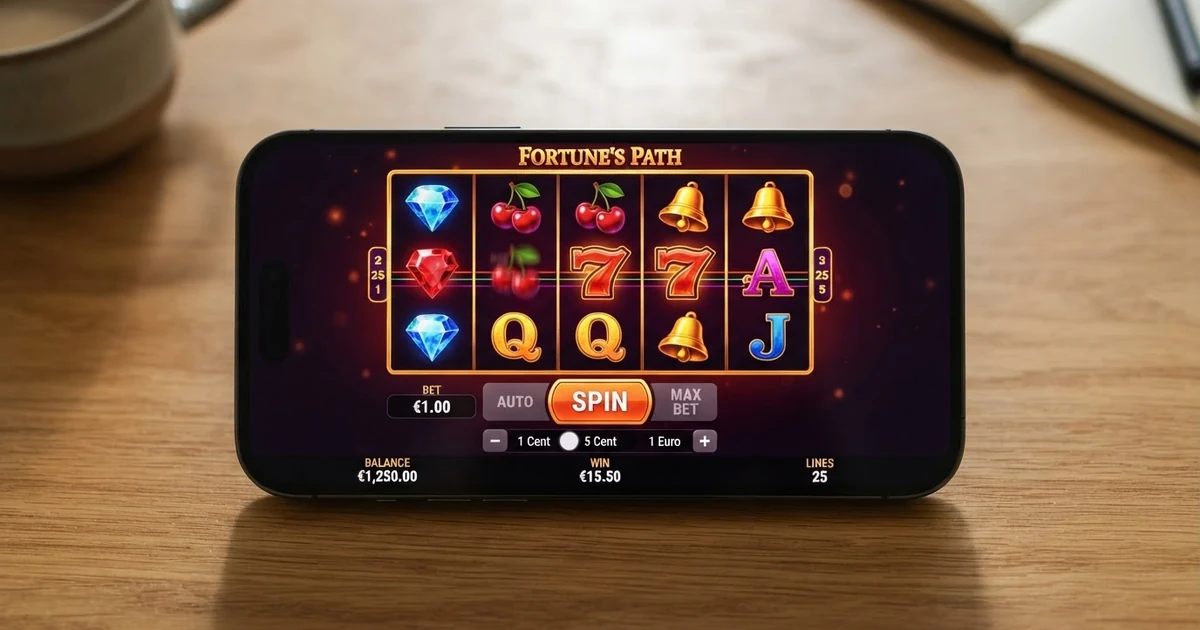 Auswahl der Einsatzhöhe in einem Online-Slot mit Optionen von 1 Cent, 5 Cent und 1 Euro pro Spin